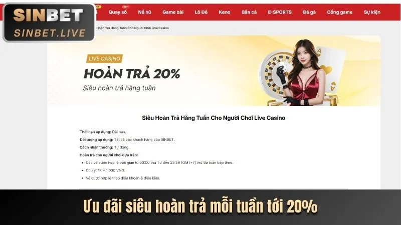 Hoàn trả hàng tuần cho nổ hũ kv888 bet